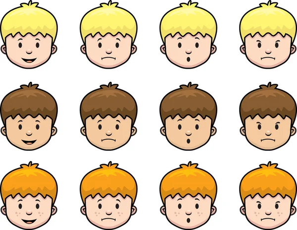 Boy Expressions — Stock Vector