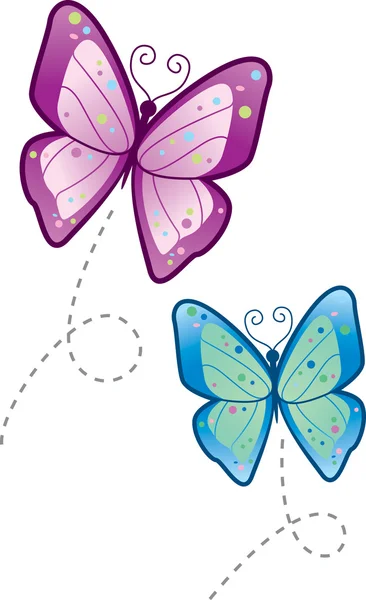 Mariposas de dibujos animados — Archivo Imágenes Vectoriales