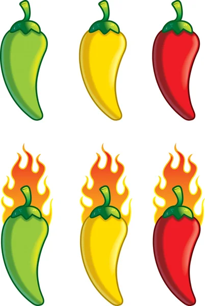 Pimientos de dibujos animados — Vector de stock