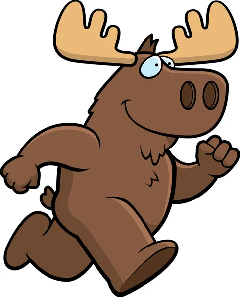 Moose Running — Stock Vector