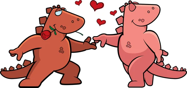 Dinosaur Romance — Stock Vector