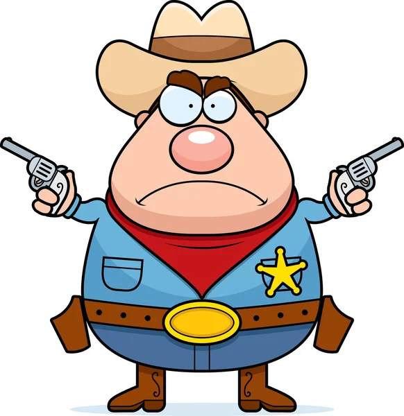 Angry Cowboy — Stock Vector