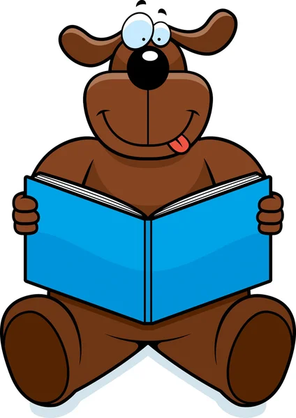Un perro de dibujos animados leyendo un libro y sonriendo Imágenes  Vectoriales, Gráfico Vectorial de Un perro de dibujos animados leyendo un  libro y sonriendo | Depositphotos