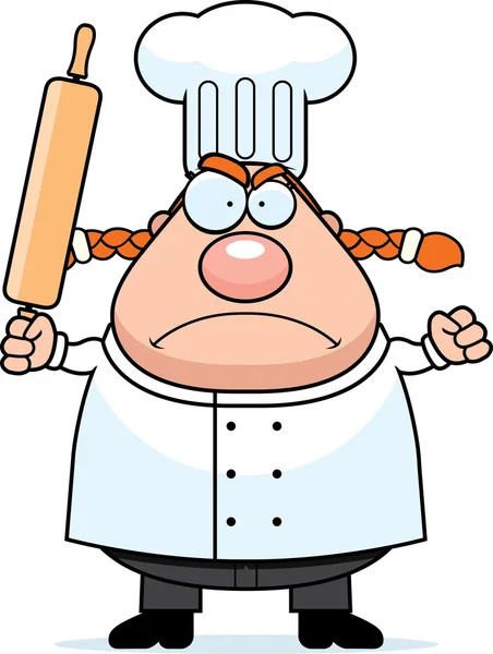 愤怒的厨师 — 图库矢量图片