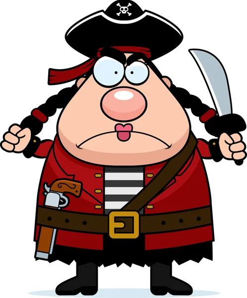 怒っている女海賊 — ストックベクタ
