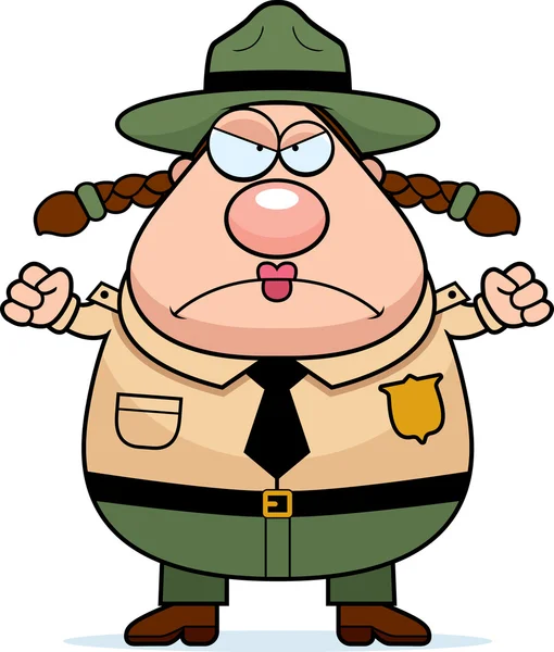 Park Ranger Angry — Stock Vector
