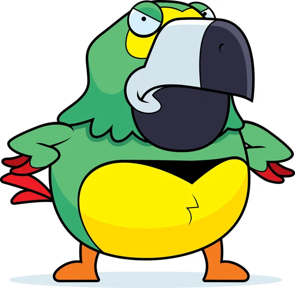 Angry Cartoon Parrot — Stock Vector