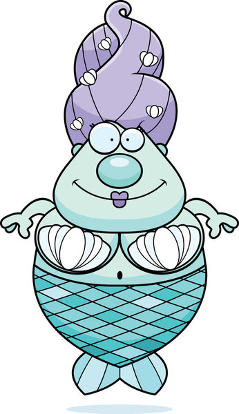 мультяшная русалка улыбается
