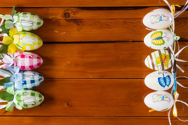 Dez coloridos ovos de Páscoa artesanais — Fotografia de Stock