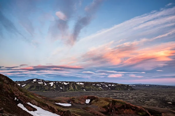 Left Side Lakagigar Volcanic Fissure Sunset Iceland — Stock Photo, Image