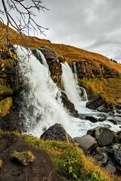 Gluggafoss Vízesés Nyári Szezonban Nevezik Merkjarfoss Közelében Thorsmork Izland — Stock Fotó