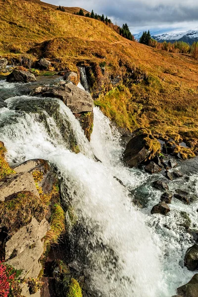 Водопад Глуггафосс Летний Сезон Называется Меркьярфосс Рядом Торсморком Исландия — стоковое фото