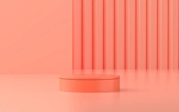 Product Podium Met Roze Scene Voor Product Promo Showcase — Stockfoto