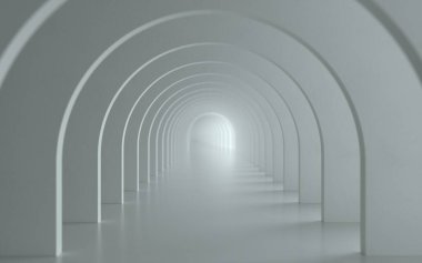 Beyaz temiz ürün podyumu 3d illüstrasyon