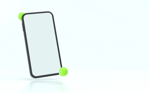 Ilustración Simple Del Teléfono Móvil Con Pantalla Clara Colores Brillantes — Foto de Stock