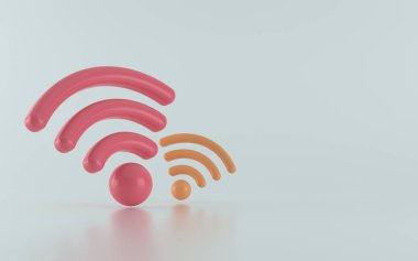 Beyaz arkaplanda 3d sinyal illüstrasyonu