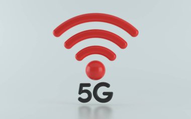 Beyaz arkaplanda 3d sinyal illüstrasyonu