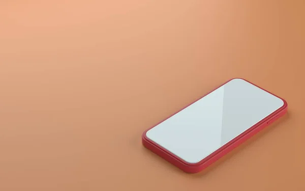 Üzerinde Bildirim Simgesi Olan Izometrik Görünüm Telefonunun Illüstrasyonu — Stok fotoğraf