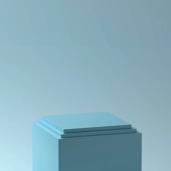 Minimalistyczne Niebieskie Odcienie Sceny Produktu Miękkim Oświetleniem Prezentacji Produktu Lub — Zdjęcie stockowe