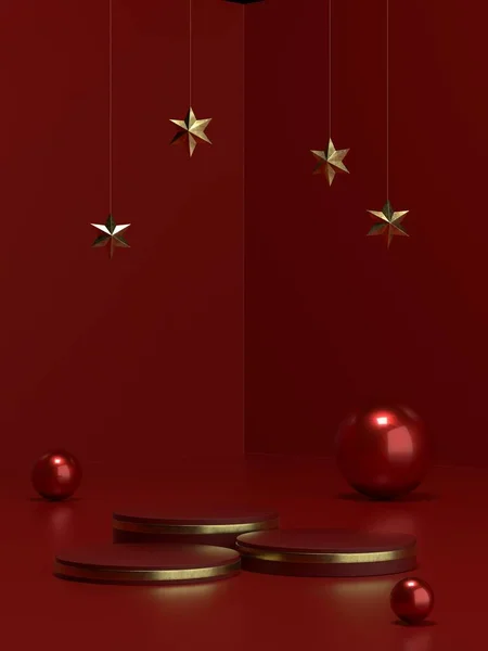 Noel Ürünleri Podyumu Afiş Tanıtım Için Kaidesi Görüntü — Stok fotoğraf