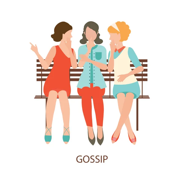 Cartoon character of women gossiping. — Stock Vector