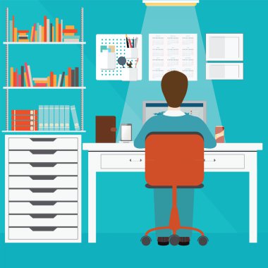Ev ofis çalışma iş adamı.