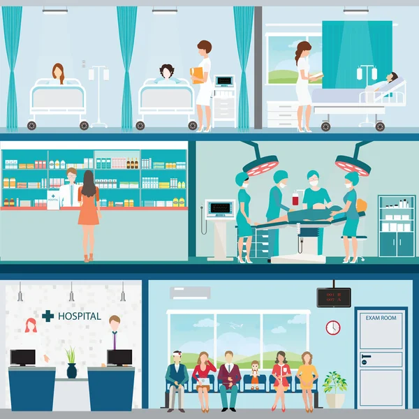 Bilgi grafik tıbbi hastane cerrahi Operasyon odası.