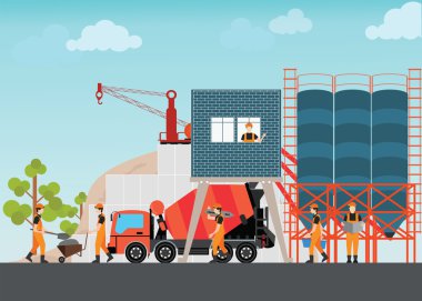 Endüstriyel çimento fabrikası işleme fabrikası.
