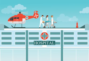 Tıbbi acil helikopter helikopteri .