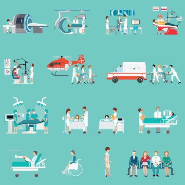 Medical Staff And Patients Different character in hospital. clipart