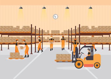 Depoda çalışan işçiler.