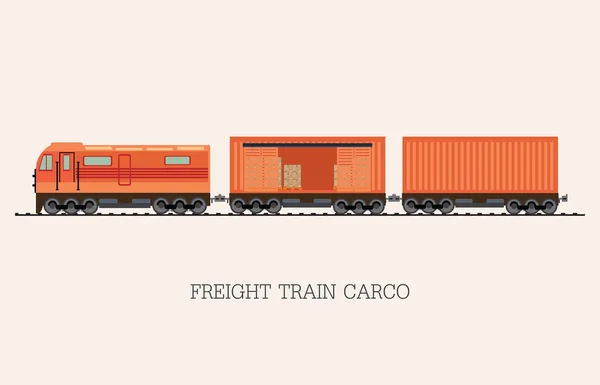 Εμπορευμάτων αυτοκίνητα τρένο για φορτίου απομονωθεί σε φόντο. — Διανυσματικό Αρχείο