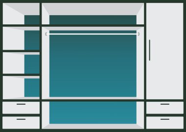 Dolap rafları ile düz tasarım yürüyüş