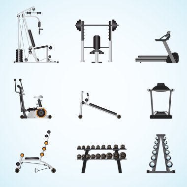 Fitness Spor salonu ekipmanları .