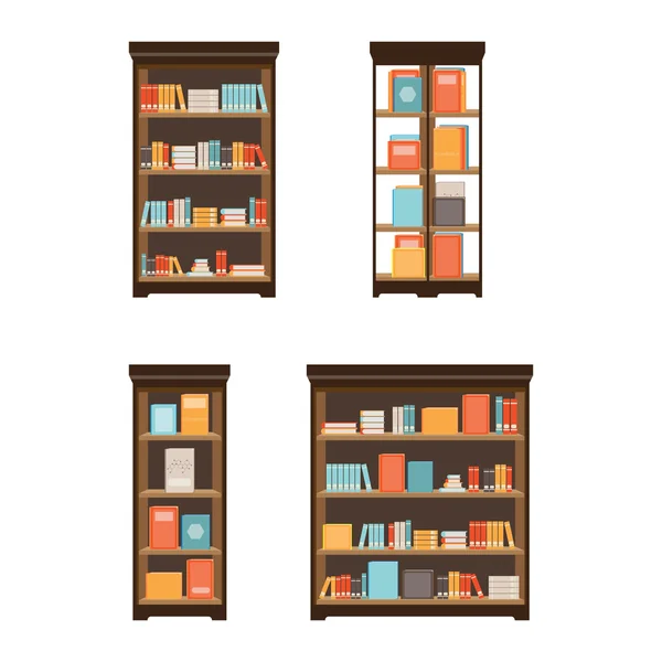 Αρχική βιβλιοθήκη με βιβλία. — Διανυσματικό Αρχείο