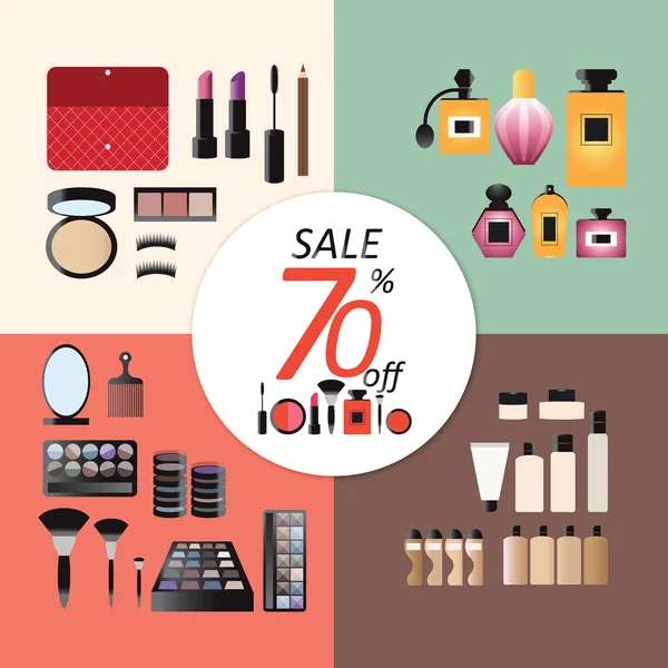 Discount sale Makeup design concept set. — Stock Vector