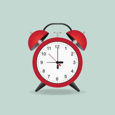 Kırmızı Alarm Clock izole üzerinde arka plan.