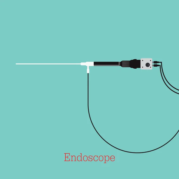 Instrumento médico endoscopio para la investigación de diversas enfermedades . — Vector de stock