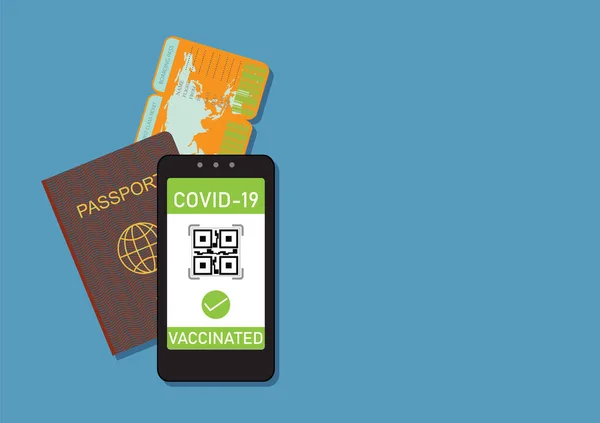 Vaccinazione Digitale Valida Nell App Cellulare Passaporto Sanitario Persona Autorizzata — Vettoriale Stock