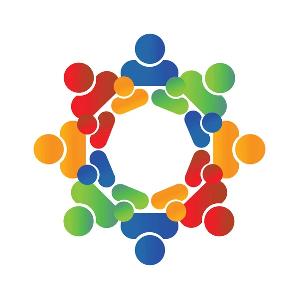 Logo du peuple cercle rond du groupe . — Image vectorielle