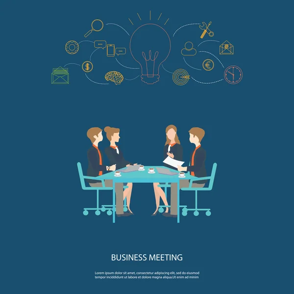 Business meeting partnership and brainstorming. — Stock Vector