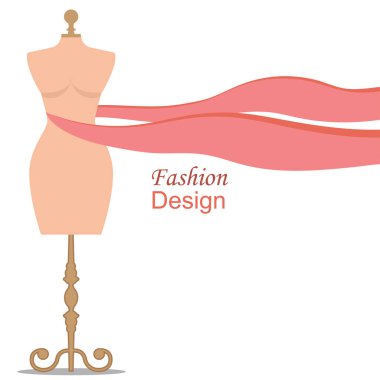 Yumuşak, akıcı kumaşla örtülmüş şık bir moda mankeni. Butik, moda stüdyosu ya da tekstil endüstrisi için zarif tasarım konsepti. Zarif kumaş hareketi ve modern estetiği olan minimalist sanat.