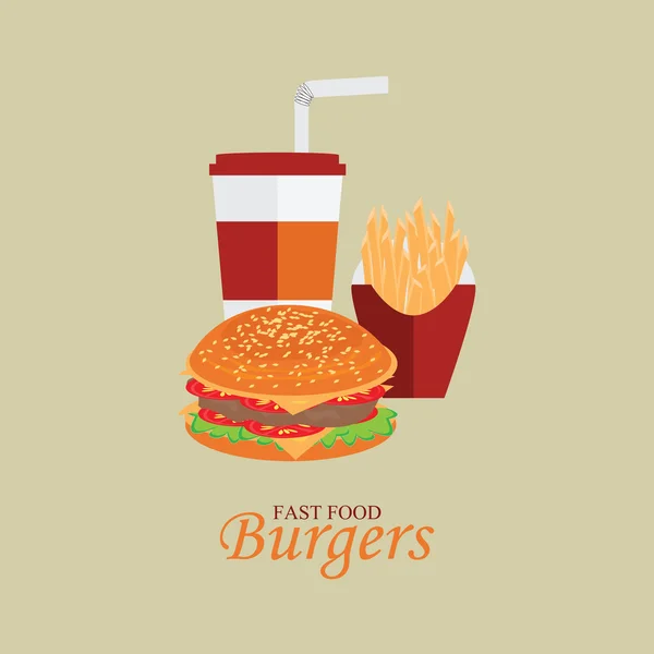 Fast Food menu with cheeseburger. — Stock Illustration Fast Food menu with cheeseburger. Stock Vector