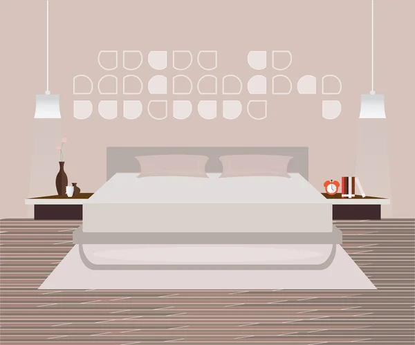 Dormitorio diseño interior. — Vector de stock