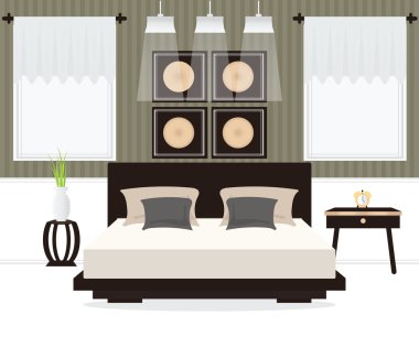 Yatak odası iç tasarımı.