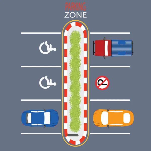 Conception de la zone de stationnement . — Image vectorielle