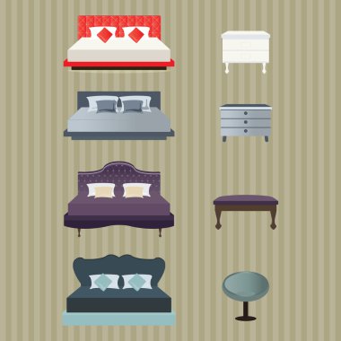 Yatak odası mobilya tasarımı.