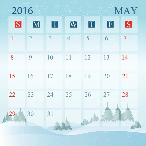 Calendário 2016 pode projetar . — Vetor de Stock