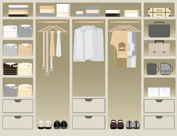 Piso de diseño walk in closet . — Vector de stock