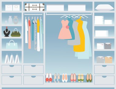 Düz tasarım yürüyüş dolaba.